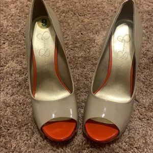 Jessica Simpson Nude Peep Toe Pumps